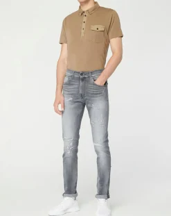 Homme Replay Jean en Coton Bio Aged Eco gris moyen