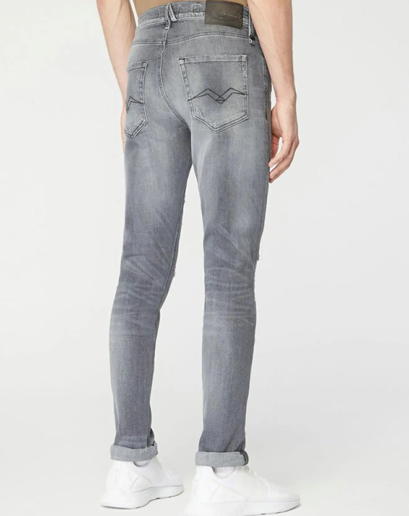 Homme Replay Jean en Coton Bio Aged Eco gris moyen