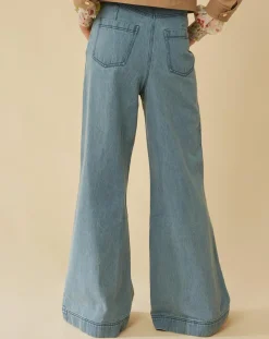 Femme Manoush Jean Large Amerinjean bleu