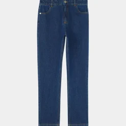 Enfant Galeries Lafayette & Kids Jean mom Anna en Toile de coton bio bleu brut