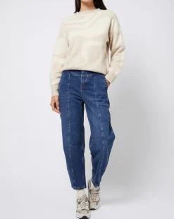 Femme Esprit Jean mom en Coton épais bleu moyen