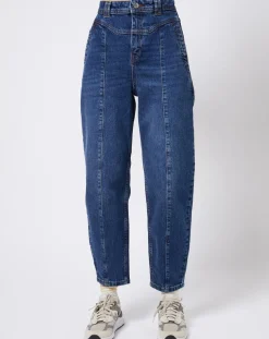 Femme Esprit Jean mom en Coton épais bleu moyen