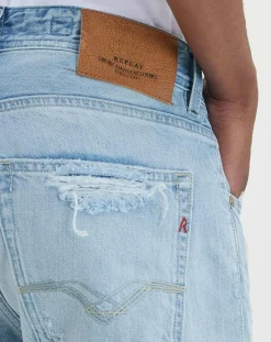 New Replay Jean Regular grover aged 20y destroyed bleu clair