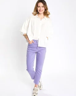 Femme Esprit Jean 90's bord franc violet