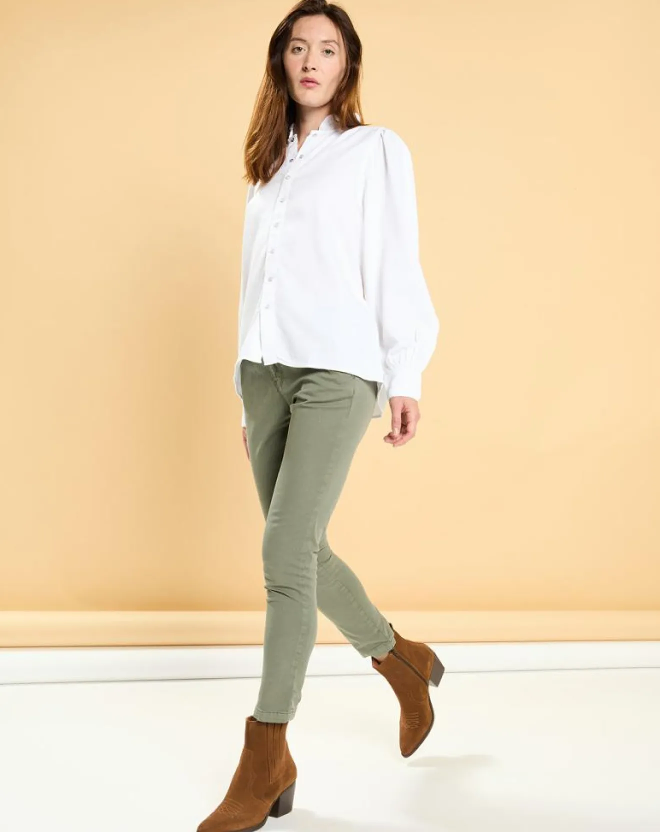 Femme Acquaverde Jean Shino kaki