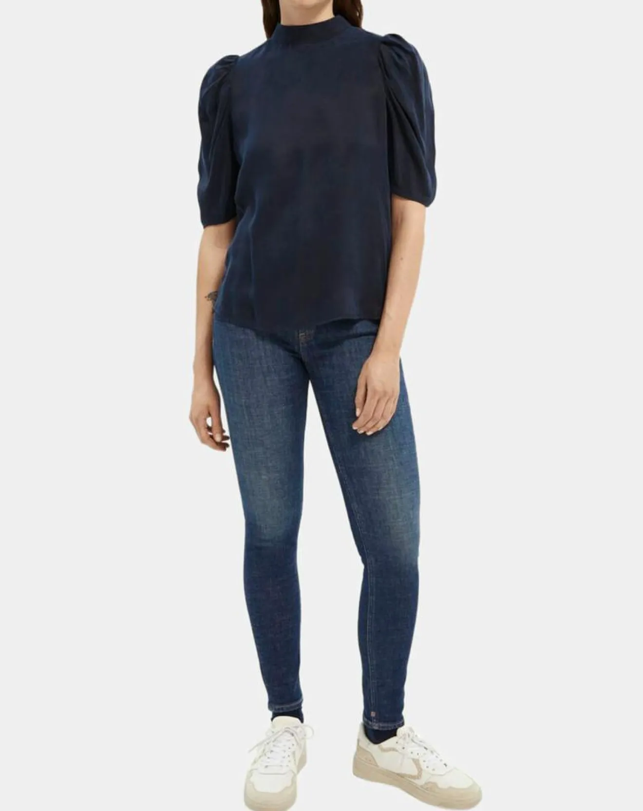 Femme Scotch & Soda Jean Skinny Bohemienne Tr bleu foncé