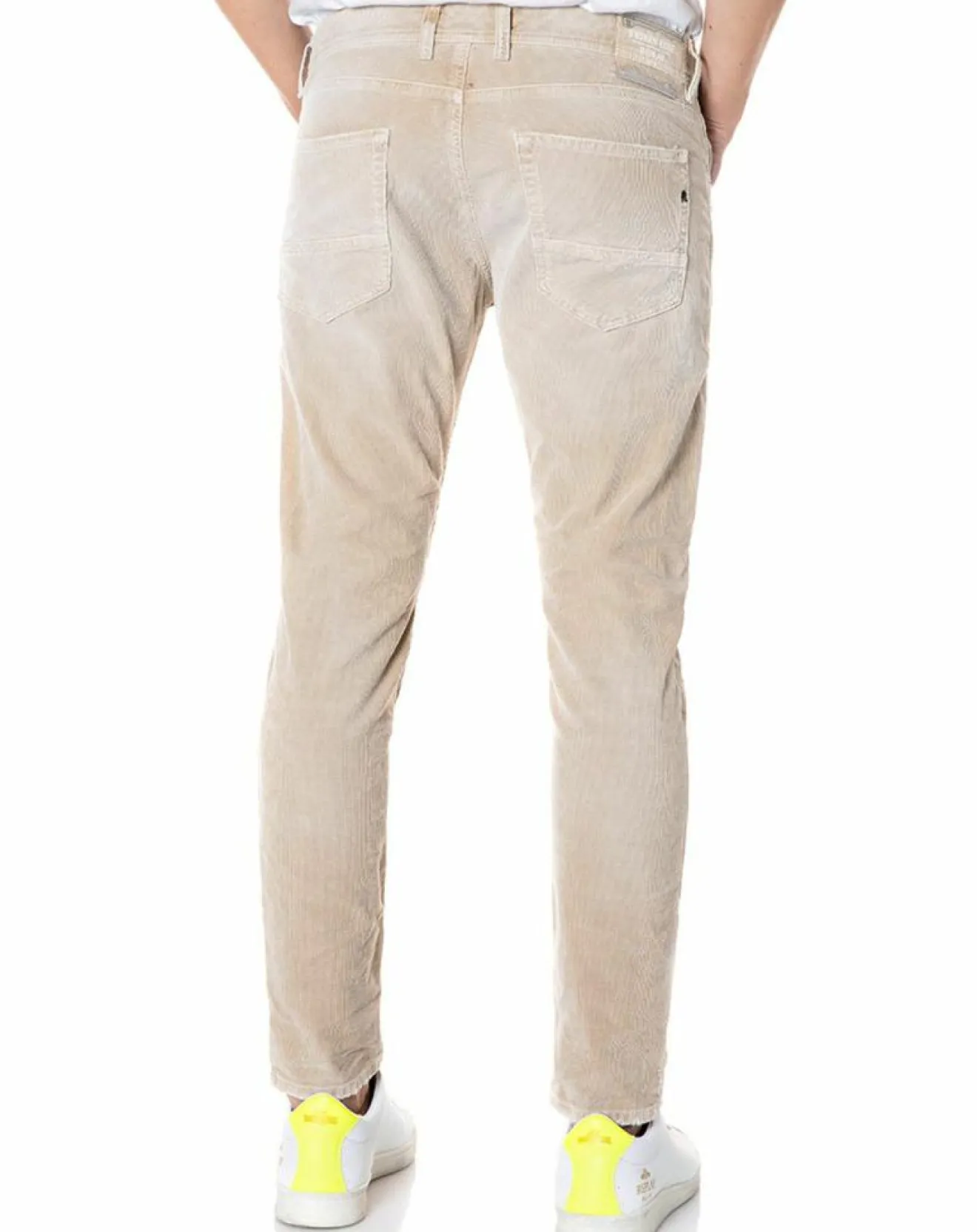 Sale Replay Jean Skinny en Velours côtelé Broken Eged beige
