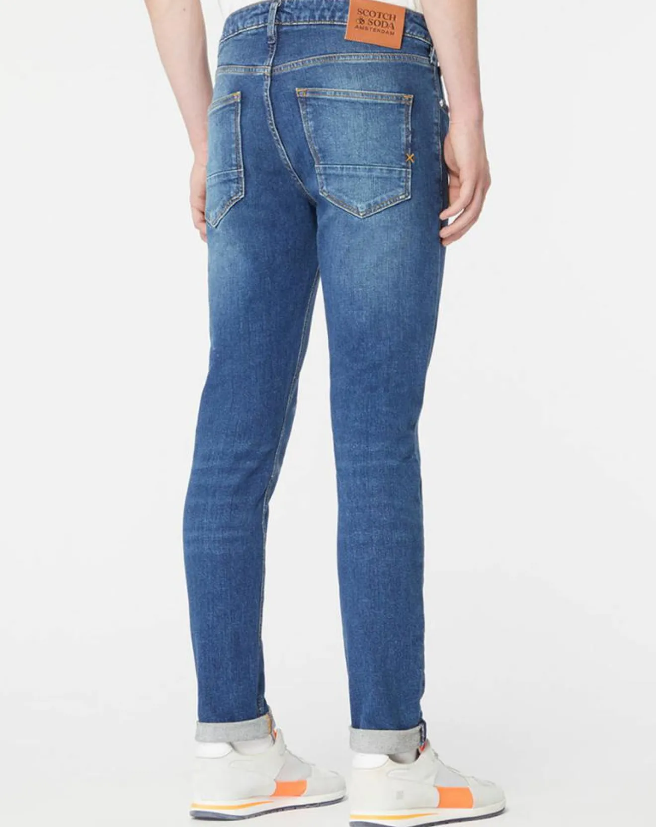 Sale Scotch & Soda Jean Skinny Fit en Coton Bio mélangé bleu