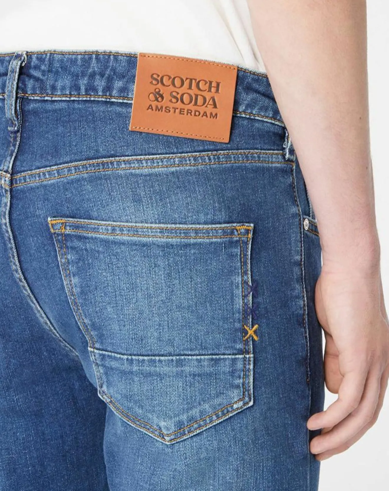 Sale Scotch & Soda Jean Skinny Fit en Coton Bio mélangé bleu
