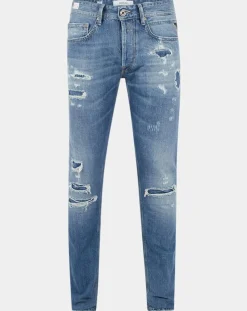 Best Replay Jean Slim 100% Coton Bio Broken Eged Willbi bleu moyen
