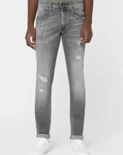 Homme Replay Jean Slim Aged Eco Anbass gris moyen