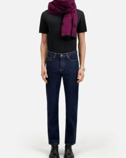 Hot The Kooples Jean slim avec poche en cuir bleu