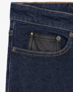 Hot The Kooples Jean slim avec poche en cuir bleu
