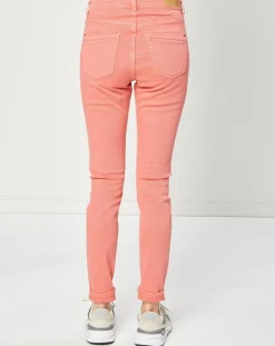 Femme Esprit Jean Slim en Toile de coton rose
