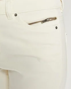 Femme Esprit Jean Slim en Toile de coton blanc