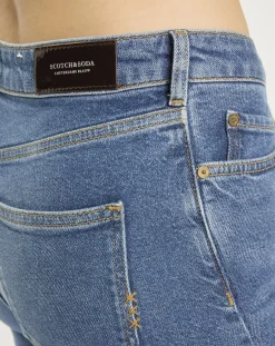 Femme Scotch & Soda Jean Slim High Five Taille Haute bleu