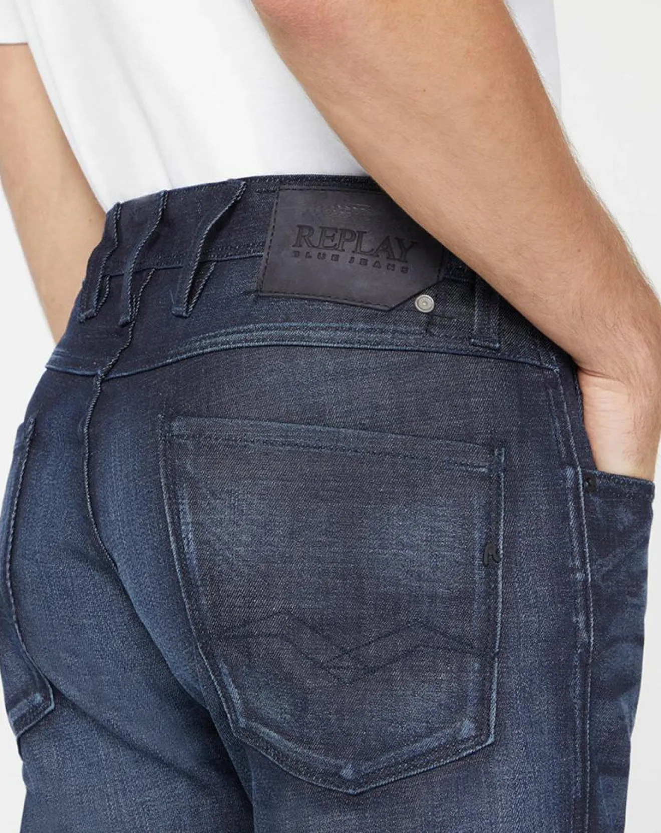 New Replay Jean Slim Pure Denim Anbass bleu foncé