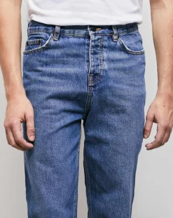 Outlet The Kooples Jean Straight delavé bleu denim