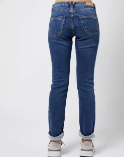 New Esprit Jean stretch Slim en coton biologique mélangé bleu moyen