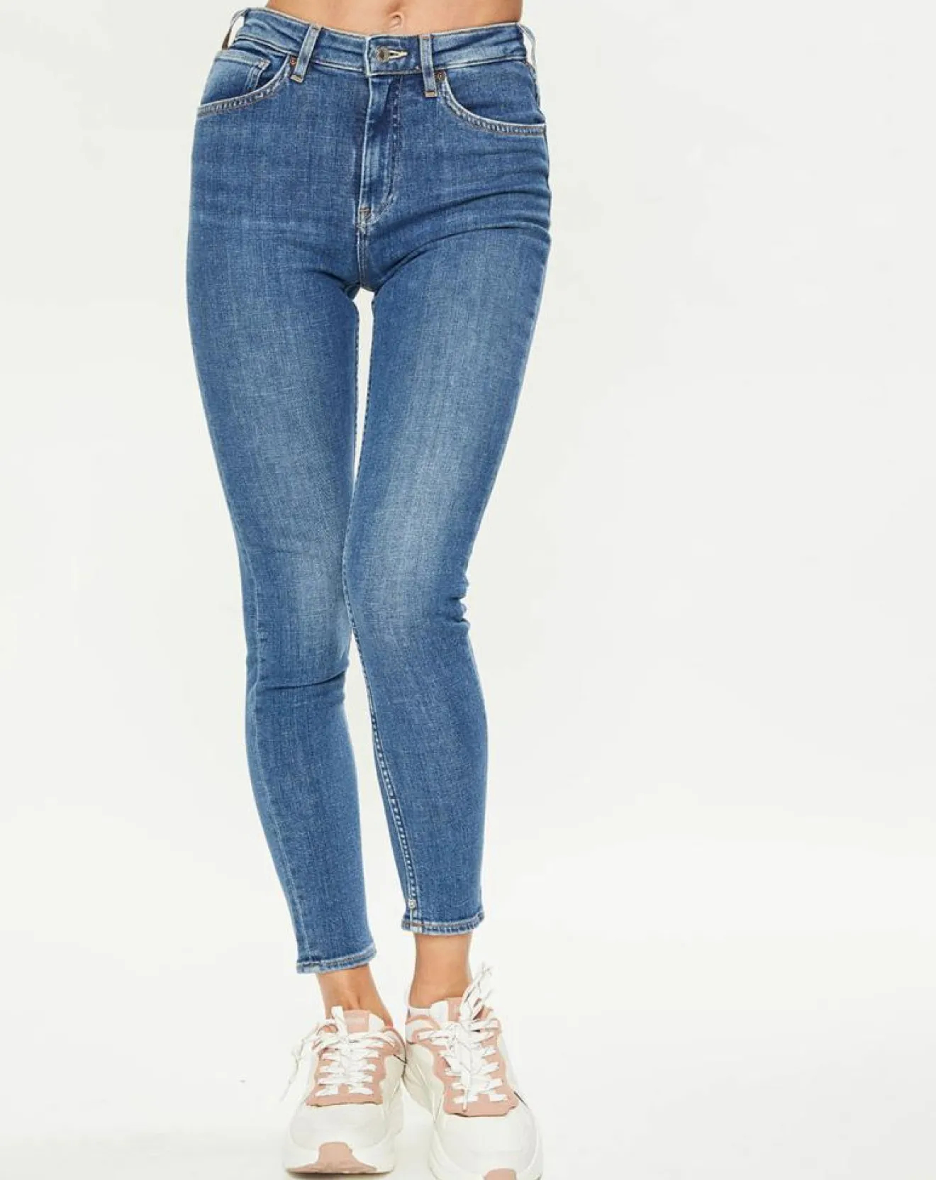 Femme Scotch & Soda Jean taille haute Skinny bleu