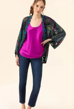 Femme Bleu Blanc Rouge Jean Trefle bleu