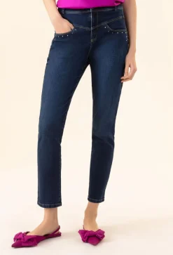 Femme Bleu Blanc Rouge Jean Trefle bleu