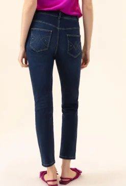 Femme Bleu Blanc Rouge Jean Trefle bleu