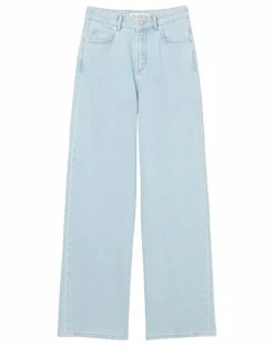 Femme Marc O'Polo Jean Widefit Taille haute bleu clair