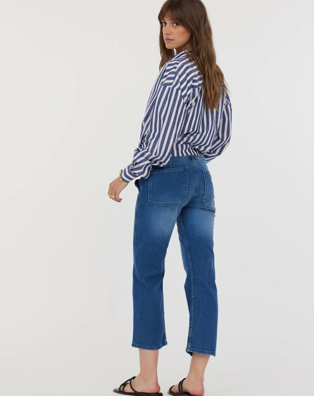 Acquaverde Jean wide-leg Georgia bleu