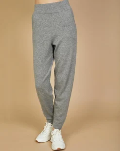 Sale Cashmere Tribu Jogging en Laine & Cachemire Olivia gris chiné foncé