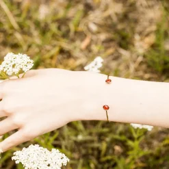 New Moonstone Jonc Aya Cornaline en laiton doré