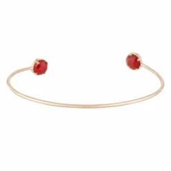 New Moonstone Jonc Aya Cornaline en laiton doré