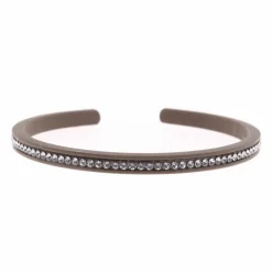Femme Les Interchangeables Jonc Gomme Strass 1 rang marron glacé clair