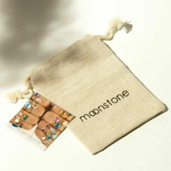 New Moonstone Jonc Rosy Agate verte en laiton rosé