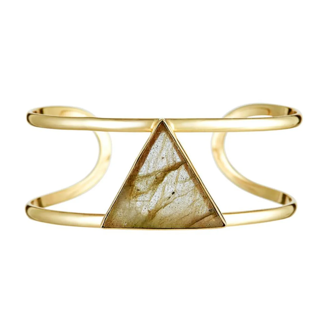 Moonstone Jonc Tara Labradorite en laiton doré