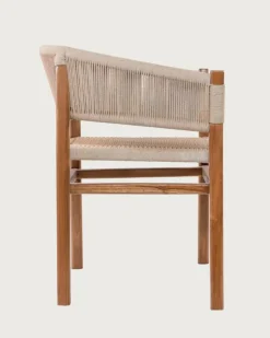 Uniqka Kanoa - Chaise en teck massif et corde beige