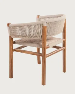 Uniqka Kanoa - Chaise en teck massif et corde beige
