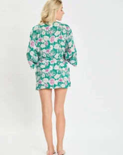 Hot Passionata Kimono Naya imprimé grandes fleurs multicolore