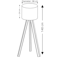 Best Opviq Lampadaire Ayd blanc/chêne - 38x140x200 cm