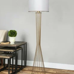 Sale Opviq Lampadaire Ayd blanc/doré - 21x38x155 cm