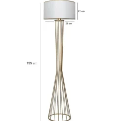 Sale Opviq Lampadaire Ayd blanc/doré - 21x38x155 cm