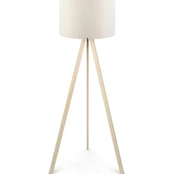 Opviq Lampadaire Ayd crème/chêne - 38x140 cm