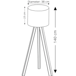 Opviq Lampadaire Ayd crème/chêne - 38x140 cm