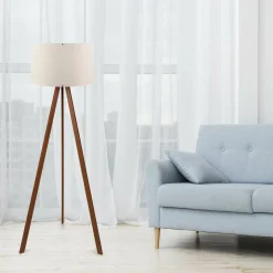 Opviq Lampadaire Ayd écru/marron - 38x140x200 cm