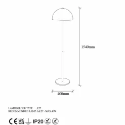 Best Sheen Lampadaire Mixed doré - 40x40x154 cm
