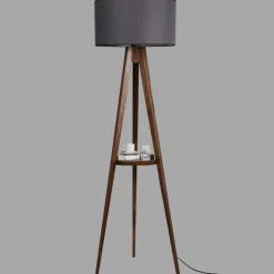Sale Opviq Lampadaire Sehbali noyer/gris - D.45x153 cm