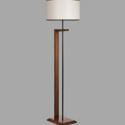 Opviq Lampadaire Shery noyer/crème - 24x45x163 cm