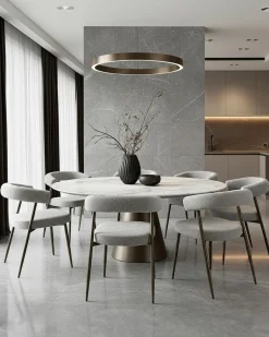 Online Uniqka Lot de 4 chaises Agda en tissu et pieds métal