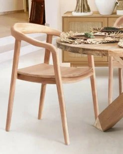 Uniqka Lot de 2 chaises Charline en teck massif