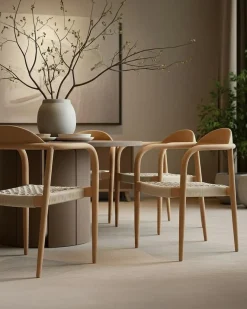 Sale Uniqka Lot de 2 chaises Kima en teck massif et corde beige